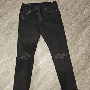 Abercrombie & Fitch Black Distressed Jeans 29x30